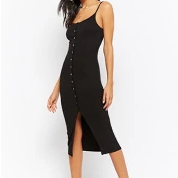 ribbed cami midi dress